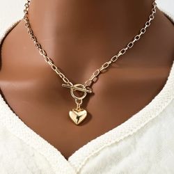 Heart Shape Alloy Plating Inlay Rhinestone Necklace Valentine's Day Boyfriend Husband Mother's Day Birthday Gift 