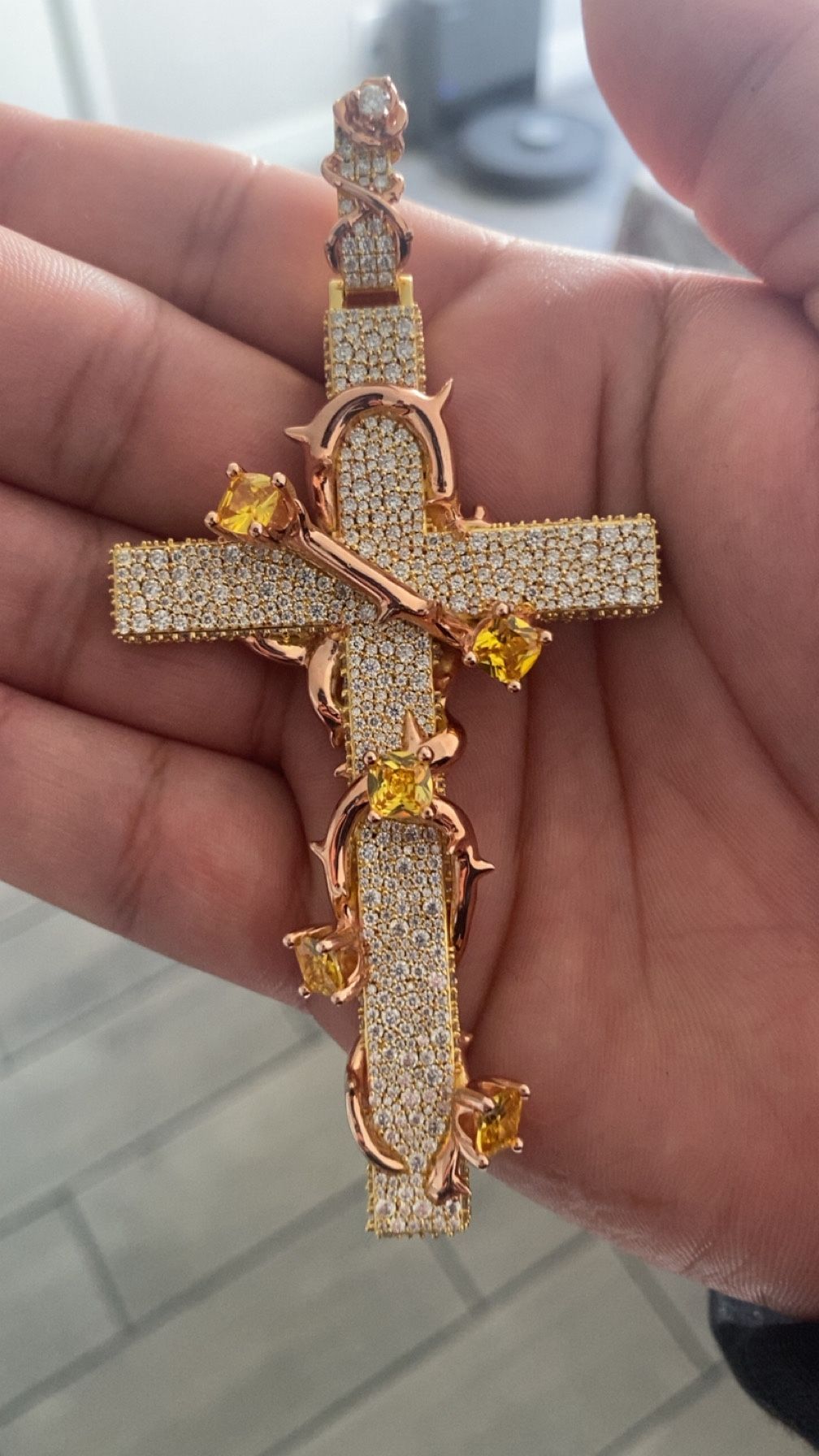 Moissanite Cross Pendant