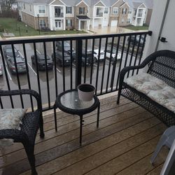 Outdoor Patio Set – 2 Chairs + Loveseat + Table 