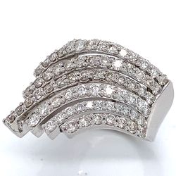 2.94 TCW Round Diamonds Cocktail Wrap Ring In Solid 14k White Gold Sz # 7.5