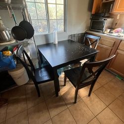 Black Dining Table 4 Chairs