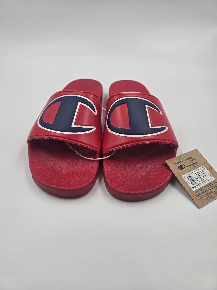 Size 13 CHAMPION MENS IPO RED SLIDE WATER RESISTANT SLIPPER