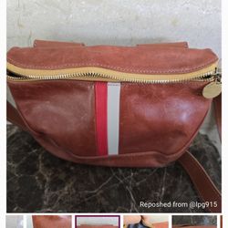 Clare V. Stripe Leather Waist Bag
