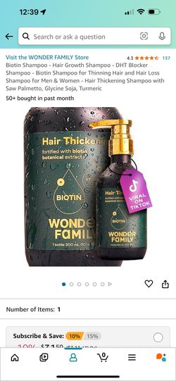 Biotin Shampoo - Hair Growth Shampoo - DHT Blocker Shampoo - Biotin Shampoo for Thinning Hair and Hair Loss Shampoo for Men & Women - Hair Thickening 