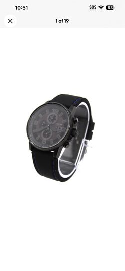 Citizen Eco-Drive Nighthawk B612-S078245 Chronograph Black Men's Watch W/R200