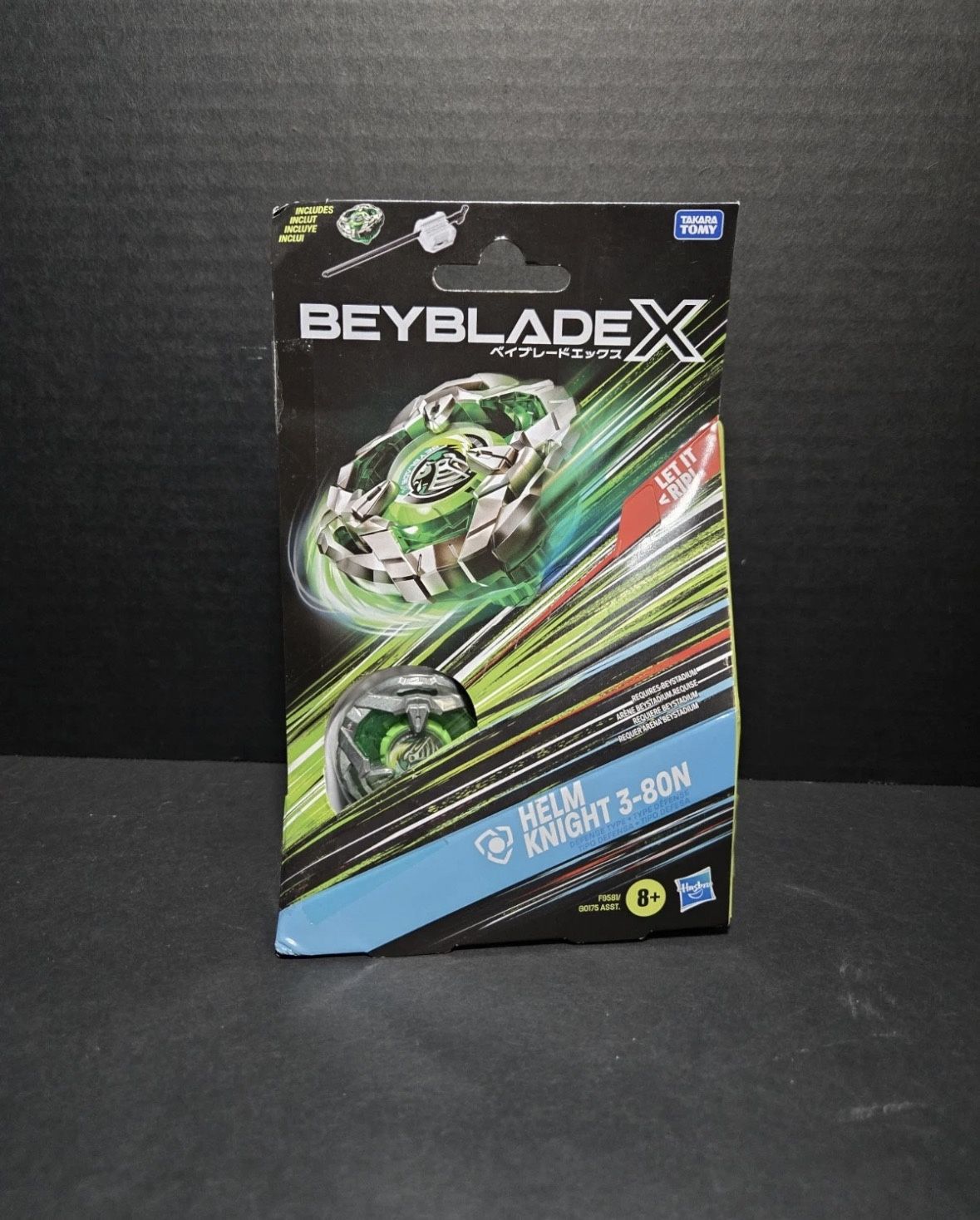 Beyblade X Helm Knight 3-80N Starter Pack Set with Defense Type Top & Launcher