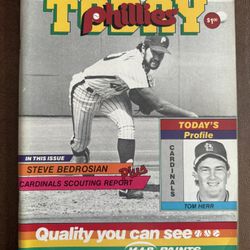 1986 Philadelphia Phillies Today Program Scorebook Magazine Steve Bedrosian 