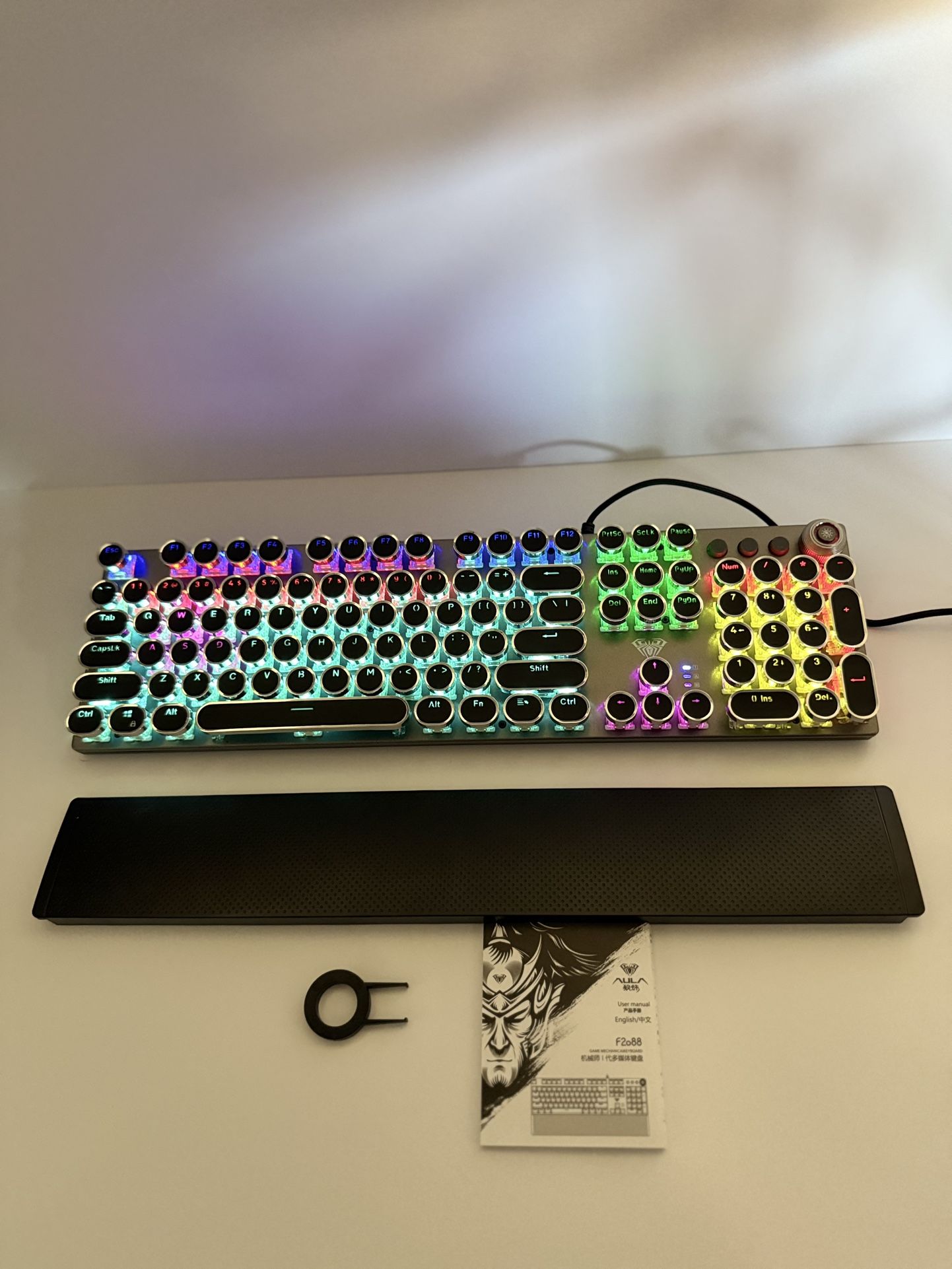 NEW AULA F2088 Mechanical Keyboard â Retro Style, Blue Switch, RGB