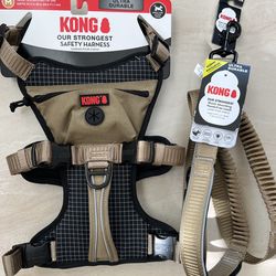 KONG Safety Dog Harness and Leash Bundle, Adjustable, Durable-MEDIUM