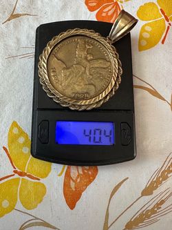14k Gold Mexican Coin Pendant