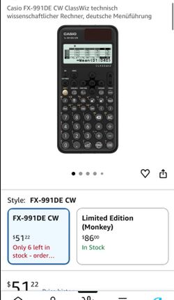 Casio FX-991DE CW graphing calculator