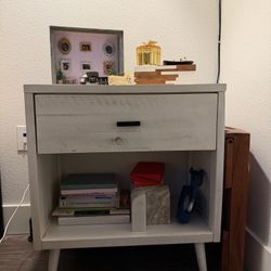 $60 Distressed White Nightstand 