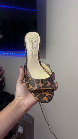 Jessica Simpson Leopard Print Heeled Mule
