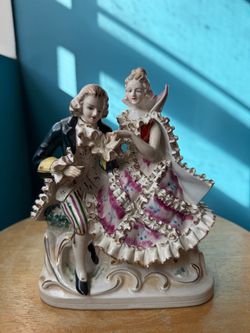 Vintage Wales Porcelain Courting Couple Figurine