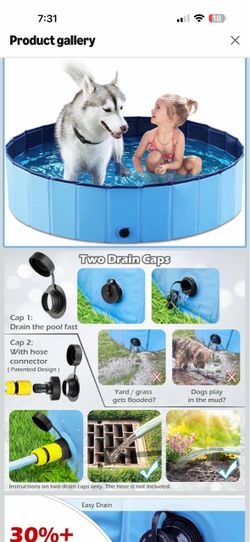 Foldable Dog Bath Pool / Pet Washing Tub — $20