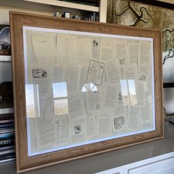 Custom Made Large Wooden Frame (44.5” x 34.5”) + Wall Art Of Chronicles Of Narnia Wardrobe Pages