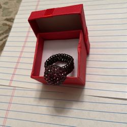Round Red Stretchy Ring