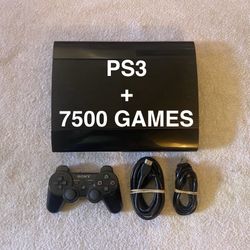 PLASTATION 3 with 150 PS3 Games And 7500 RETRO CLASSIC Games