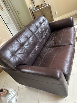 Sofa, used, espresso brown