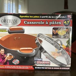 Gotham Steel 5 Quart Stock Pot Multipurpose Pasta Pot with Strainer Lid & Twist and Lock Handles, Nonstick Ceramic Surface…