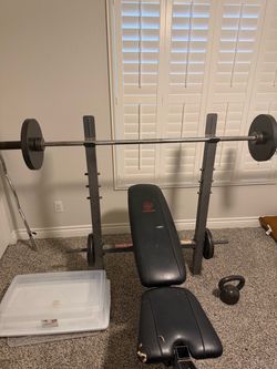 Weight bench with weights