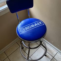 Kobalt Retro Bar Stool - Blue And Chrome