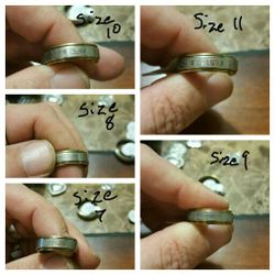 Mens silver and gold spinner rings
