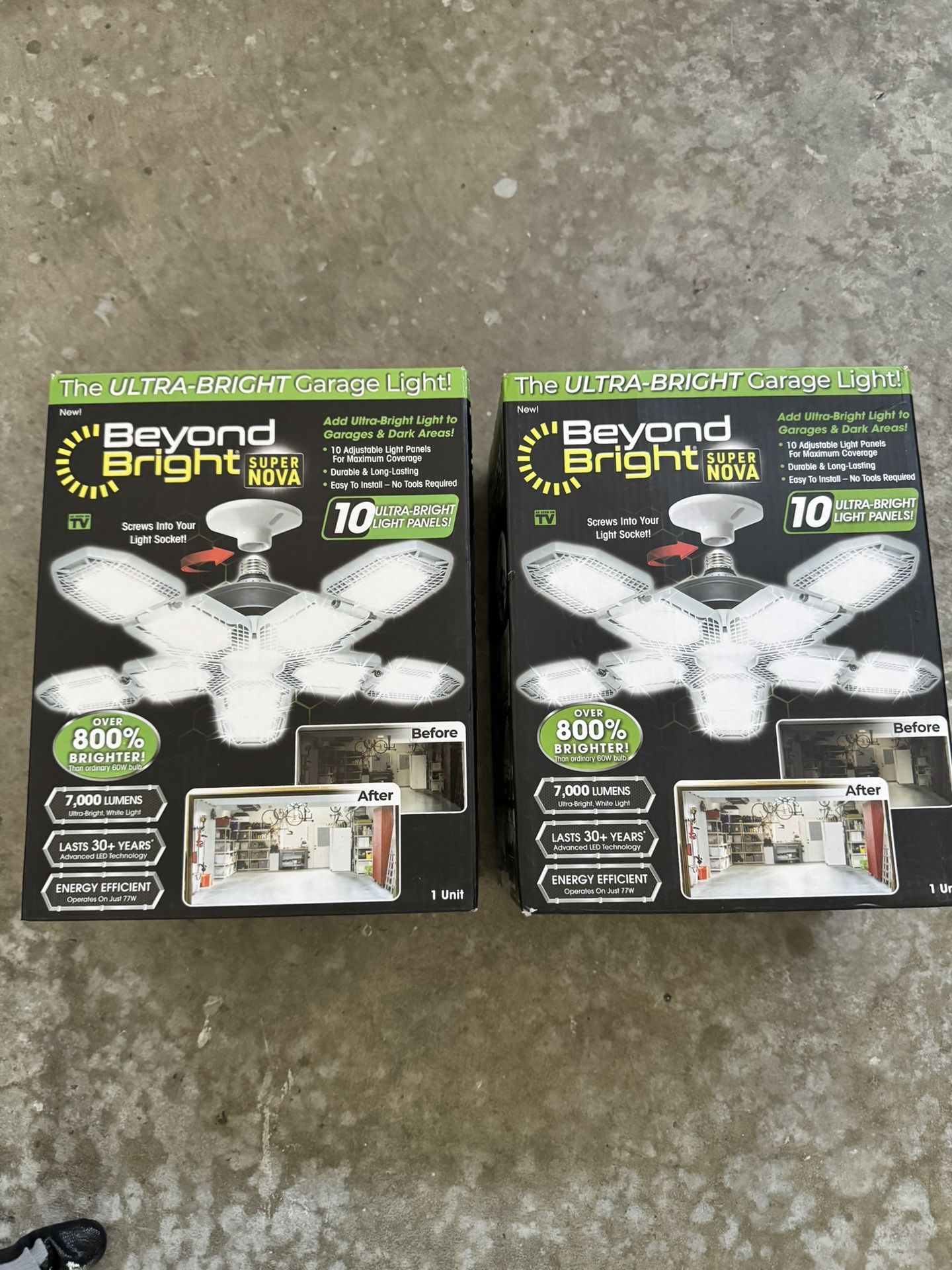 (2) Beyond Bright 7000 Lumen Garage/Work Led Bulbs