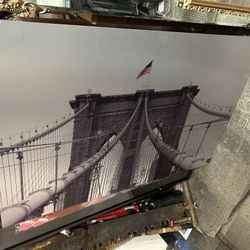 Large Framed Brooklyn Bridge Print