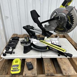 RYOBI ONE+ HP 18V Brushless Cordless 10 in. Sliding Compound Miter Saw Kit with 4.0 Ah NEW $200