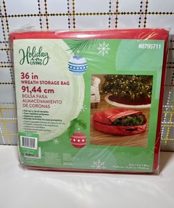 Holiday Living Red Collapsible Wreath Storage Container (For Wreaths Up to 36-in Diameter)  NEW