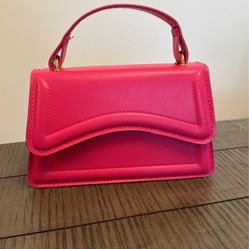 Pink Structured Purse (Barely Used, Straps Included)