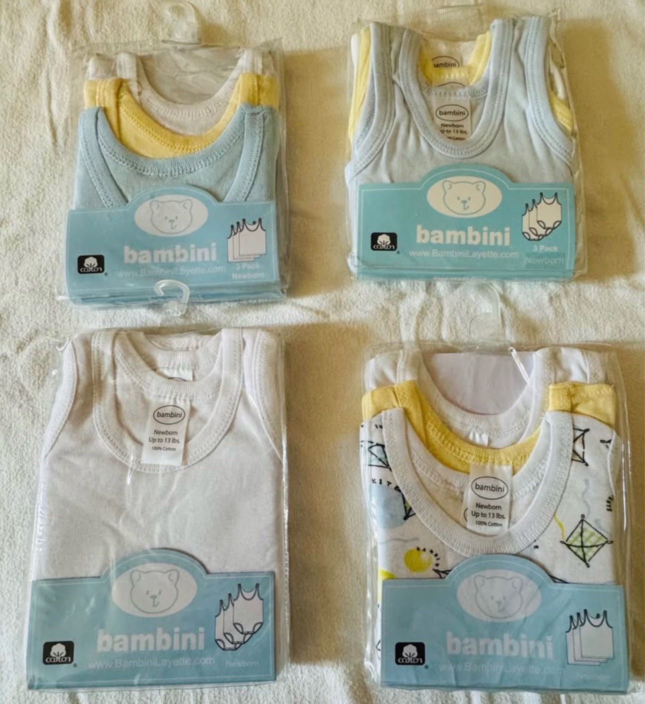 New 3 Pack Sleeveless Shirt Size Newborn