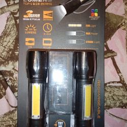 350 Lumens 2 Pack Flashlight Set New