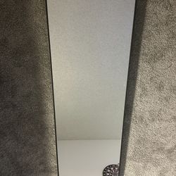 Black Metal Frame Freestanding Full-Length Floor Mirror with Fold-Out Easel Stand