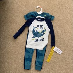NEW Carter’s Boy Pajamas 12 Months, Sea Life Pajama, Shark Pajamas