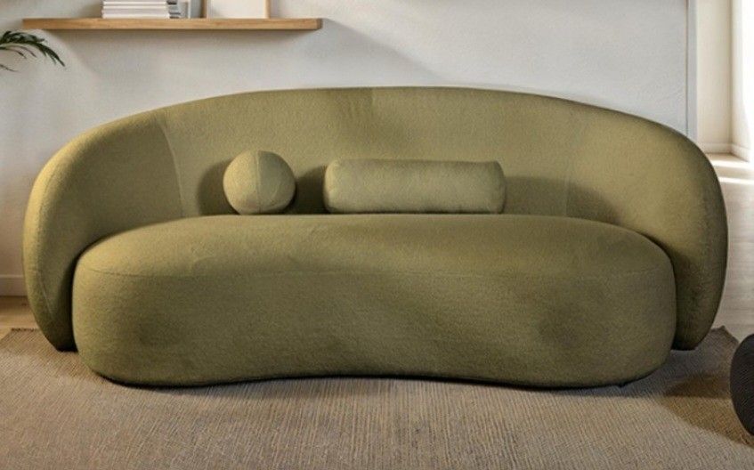 Brand New Super Plush Olive Green Chenille Sofa (Pillows Included)