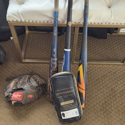 Bruce Bolts Baseball Gloves New Never Worn. Louisville Bats. Rawlings Kids Catcher Glove.