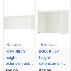 IKEA Billy Book Case Extensions Complete Set For Corner Bookcase 