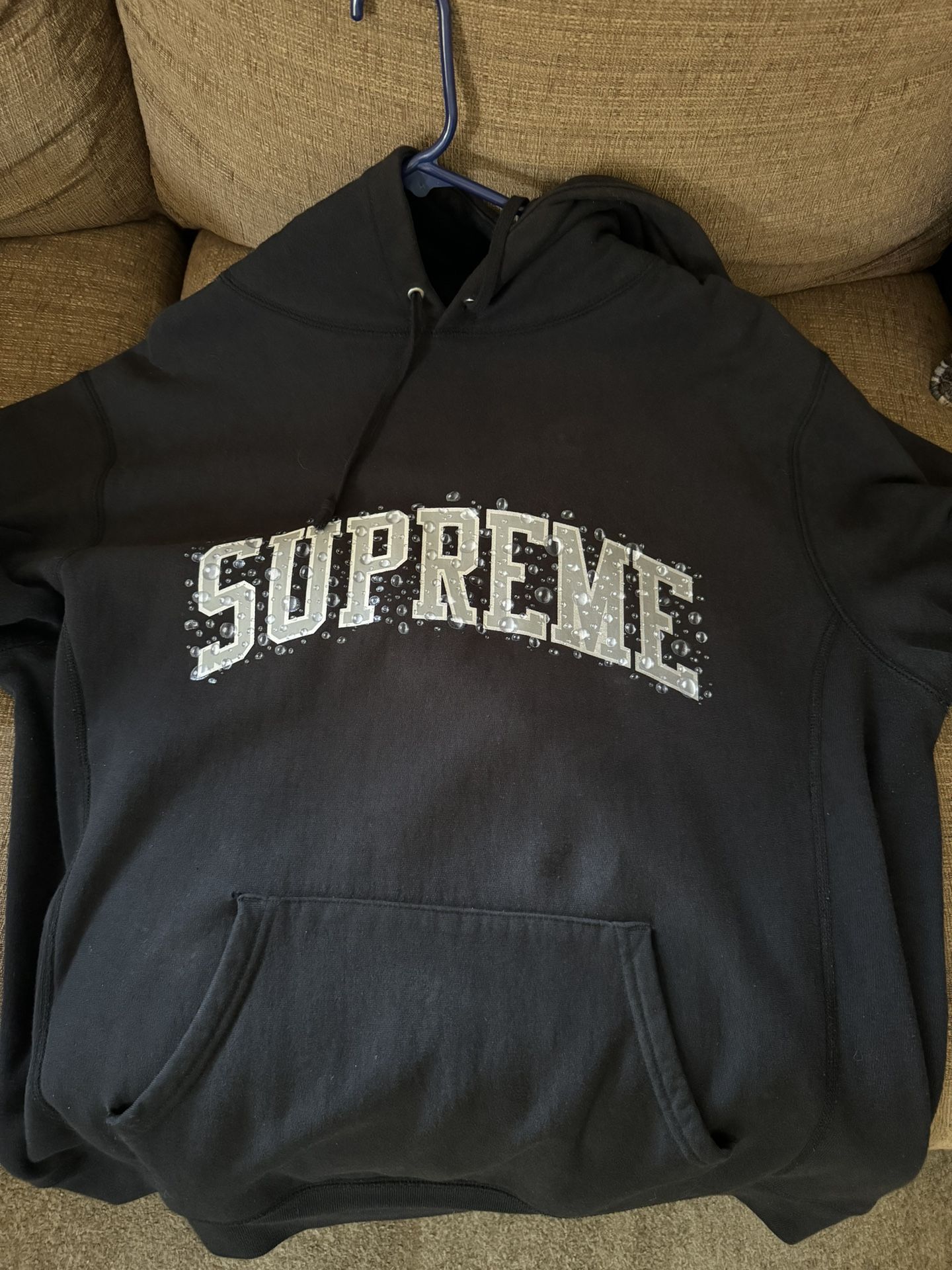 Grey Supreme Hoodie Water Arc Supreme Men Water Arc Bubble Logo