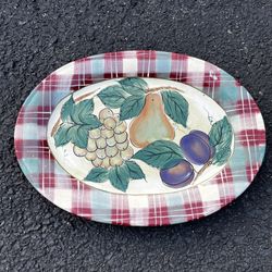 decorative oval shape serving platter/tray