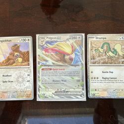 Pokemon Cards Pidgeot Ex HP280, Drampa HP120, Kangaskhan HP130