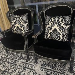 Living Room Chair Velvet Black $100 Each 