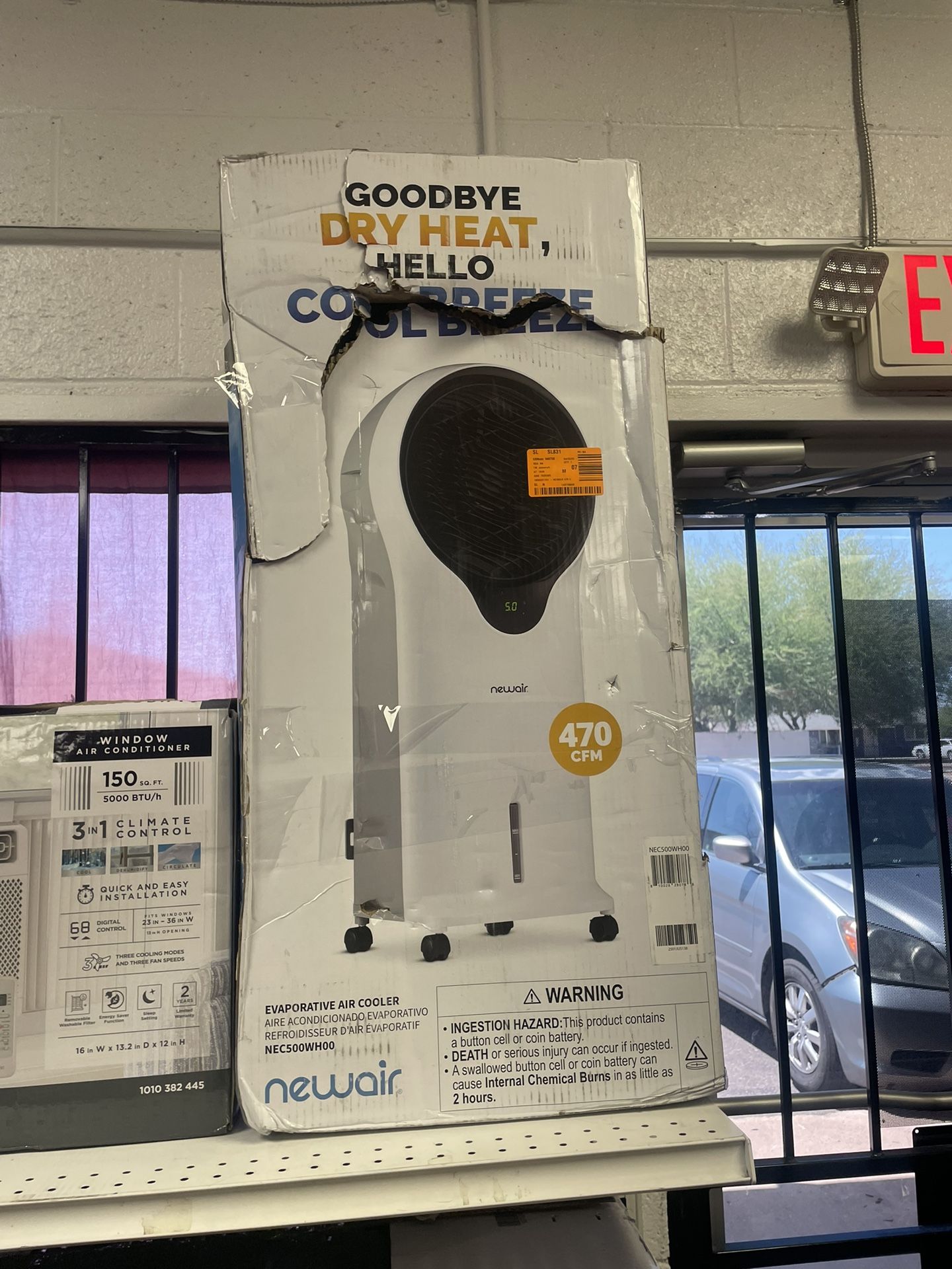 NewAir 470 CFM, 3 speed Portable Evaporative Cooler and Fan...
