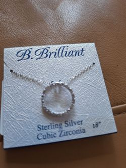 Sterling Siver and Zirconia  Necklace
