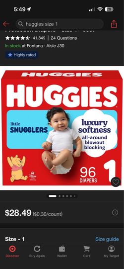 Huggies size 1 diapers