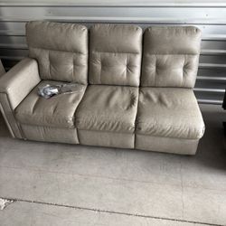 RV Camper Leather Sectional Reclining Couch With Bed