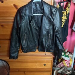 Girls Medium Leather Jacket With Zippers