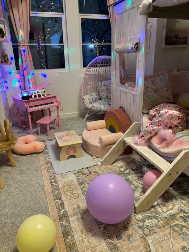 Diary Toddler Chair Comfy, Foam Kids Chair with Soft Teddy Plush, Toddler Reading Armchair with Cute Rainbow