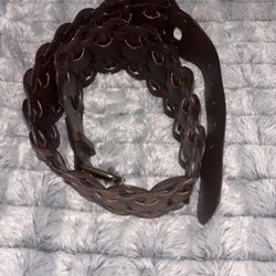 new york braided bonded leather belt size M